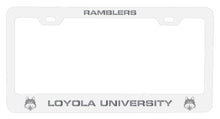Load image into Gallery viewer, Loyola University Ramblers NCAA Laser-Engraved Metal License Plate Frame - Choose Black or White Color
