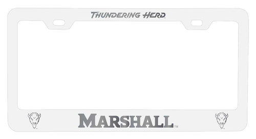 Marshall Thundering Herd NCAA Laser-Engraved Metal License Plate Frame - Choose Black or White Color