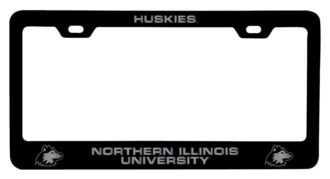 Northern Illinois Huskies NCAA Laser-Engraved Metal License Plate Frame - Choose Black or White Color