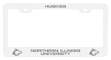 Load image into Gallery viewer, Northern Illinois Huskies NCAA Laser-Engraved Metal License Plate Frame - Choose Black or White Color

