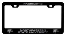 Load image into Gallery viewer, Northeastern State University Riverhawks NCAA Laser-Engraved Metal License Plate Frame - Choose Black or White Color
