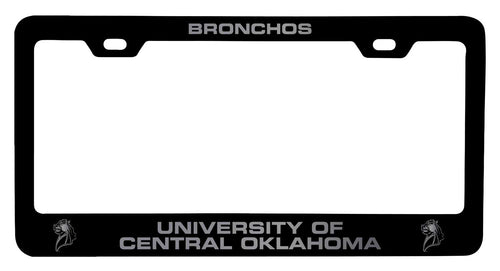 University of Central Oklahoma Bronchos NCAA Laser-Engraved Metal License Plate Frame - Choose Black or White Color