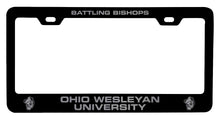 Load image into Gallery viewer, Ohio Wesleyan University NCAA Laser-Engraved Metal License Plate Frame - Choose Black or White Color
