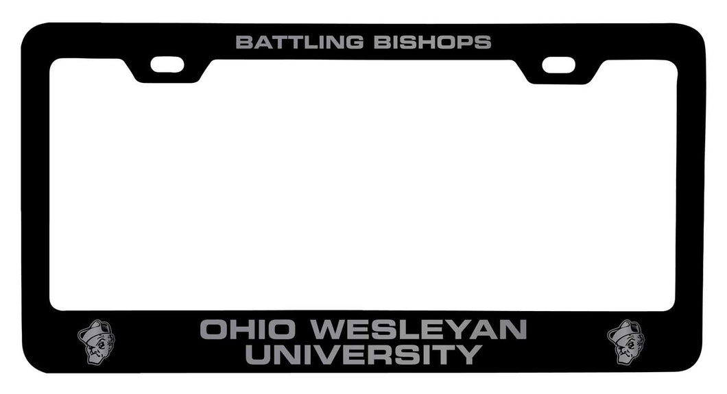 Ohio Wesleyan University NCAA Laser-Engraved Metal License Plate Frame - Choose Black or White Color