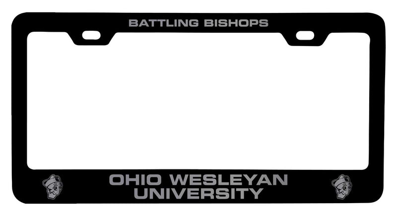 Ohio Wesleyan University NCAA Laser-Engraved Metal License Plate Frame - Choose Black or White Color