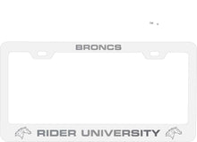 Load image into Gallery viewer, Rider University Broncs NCAA Laser-Engraved Metal License Plate Frame - Choose Black or White Color
