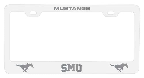 Southern Methodist University NCAA Laser-Engraved Metal License Plate Frame - Choose Black or White Color
