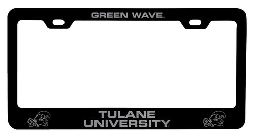 Tulane University Green Wave NCAA Laser-Engraved Metal License Plate Frame - Choose Black or White Color