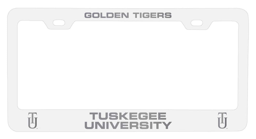 Tuskegee University NCAA Laser-Engraved Metal License Plate Frame - Choose Black or White Color