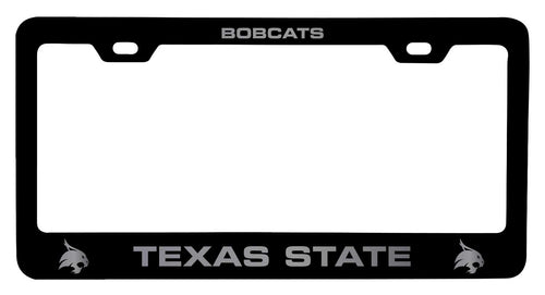 Texas State Bobcats NCAA Laser-Engraved Metal License Plate Frame - Choose Black or White Color