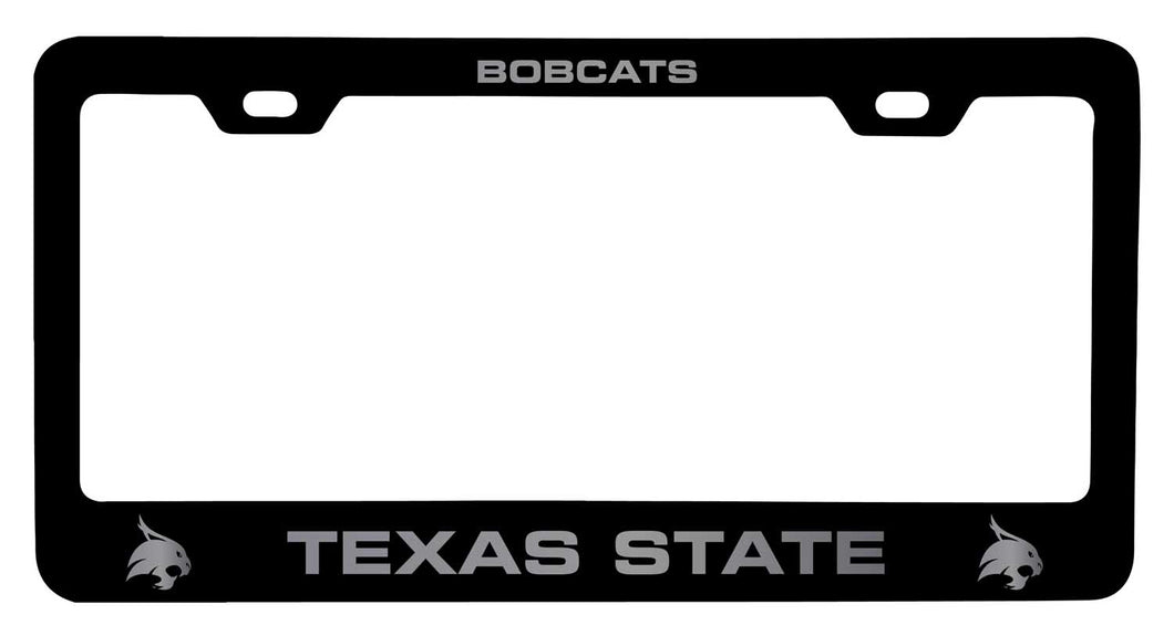 Texas State Bobcats NCAA Laser-Engraved Metal License Plate Frame - Choose Black or White Color