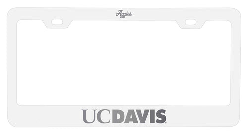 UC Davis Aggies NCAA Laser-Engraved Metal License Plate Frame - Choose Black or White Color
