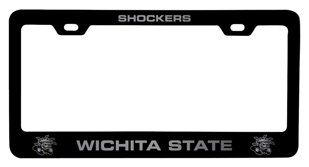 Wichita State Shockers NCAA Laser-Engraved Metal License Plate Frame - Choose Black or White Color