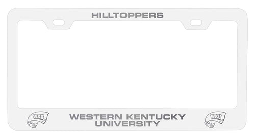 Western Kentucky Hilltoppers NCAA Laser-Engraved Metal License Plate Frame - Choose Black or White Color