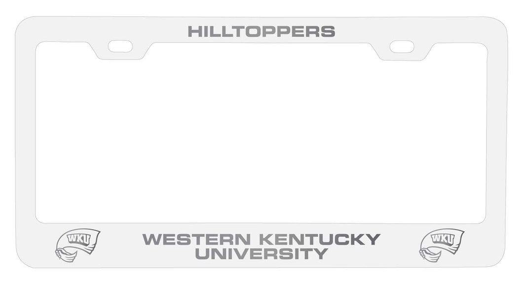 Western Kentucky Hilltoppers NCAA Laser-Engraved Metal License Plate Frame - Choose Black or White Color