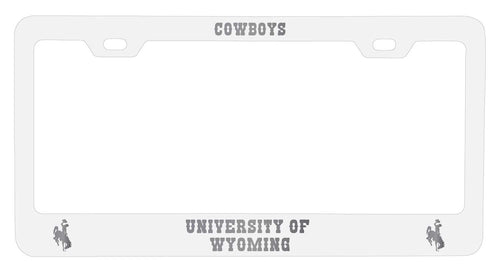 University of Wyoming NCAA Laser-Engraved Metal License Plate Frame - Choose Black or White Color