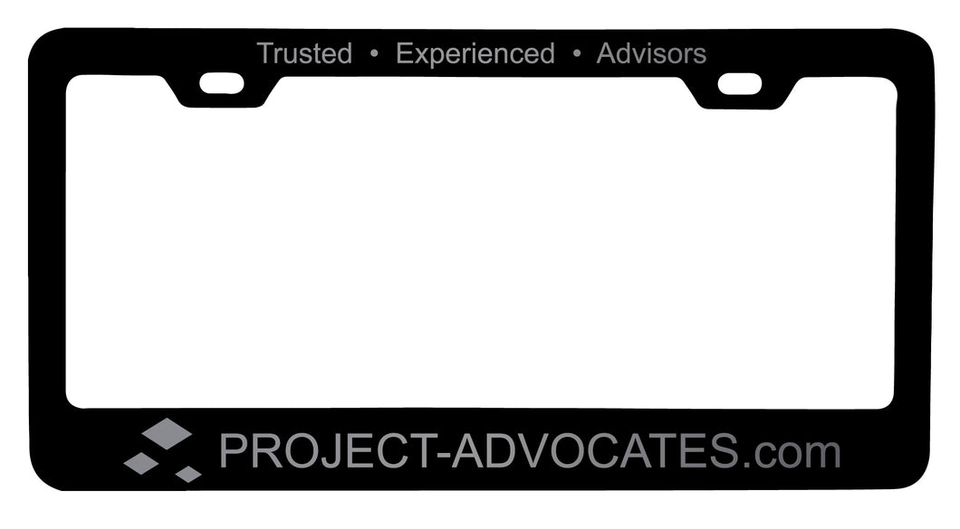 Project Advocates Engraved Metal License Plate Frame