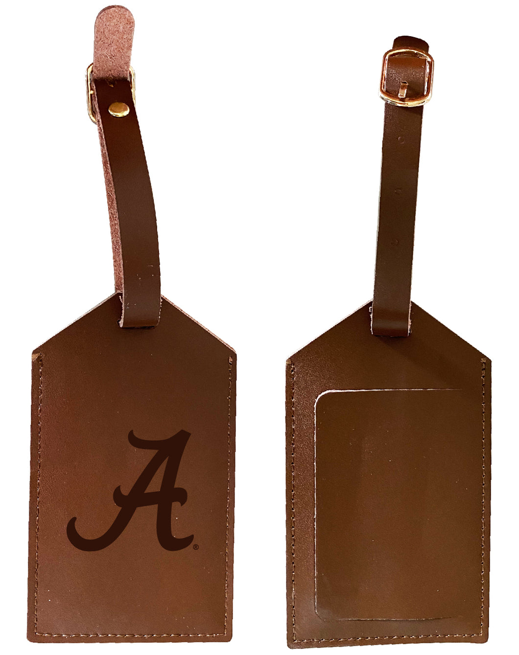 Elegant Alabama Crimson Tide NCAA Leather Luggage Tag with Engraved Logo