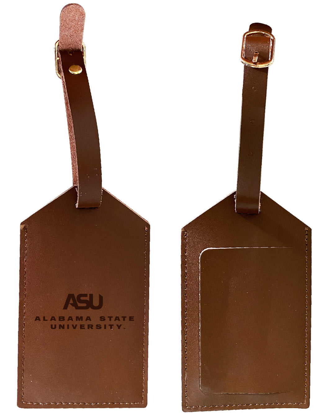Elegant Alabama State University NCAA Leather Luggage Tag with Engraved Logo