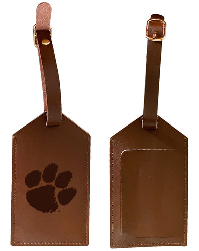 Elegant Clemson Tigers NCAA Leather Luggage Tag with Engraved Logo