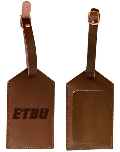 Elegant East Texas Baptist University NCAA Leather Luggage Tag with Engraved Logo