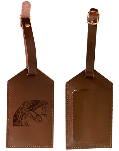 Elegant Florida A&M Rattlers NCAA Leather Luggage Tag with Engraved Logo