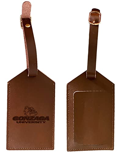 Elegant Gonzaga Bulldogs NCAA Leather Luggage Tag with Engraved Logo