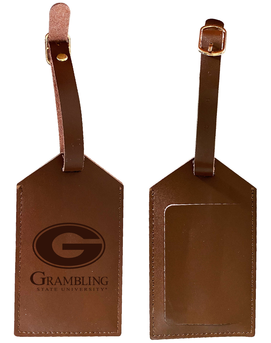 Elegant Grambling State Tigers NCAA Leather Luggage Tag with Engraved Logo