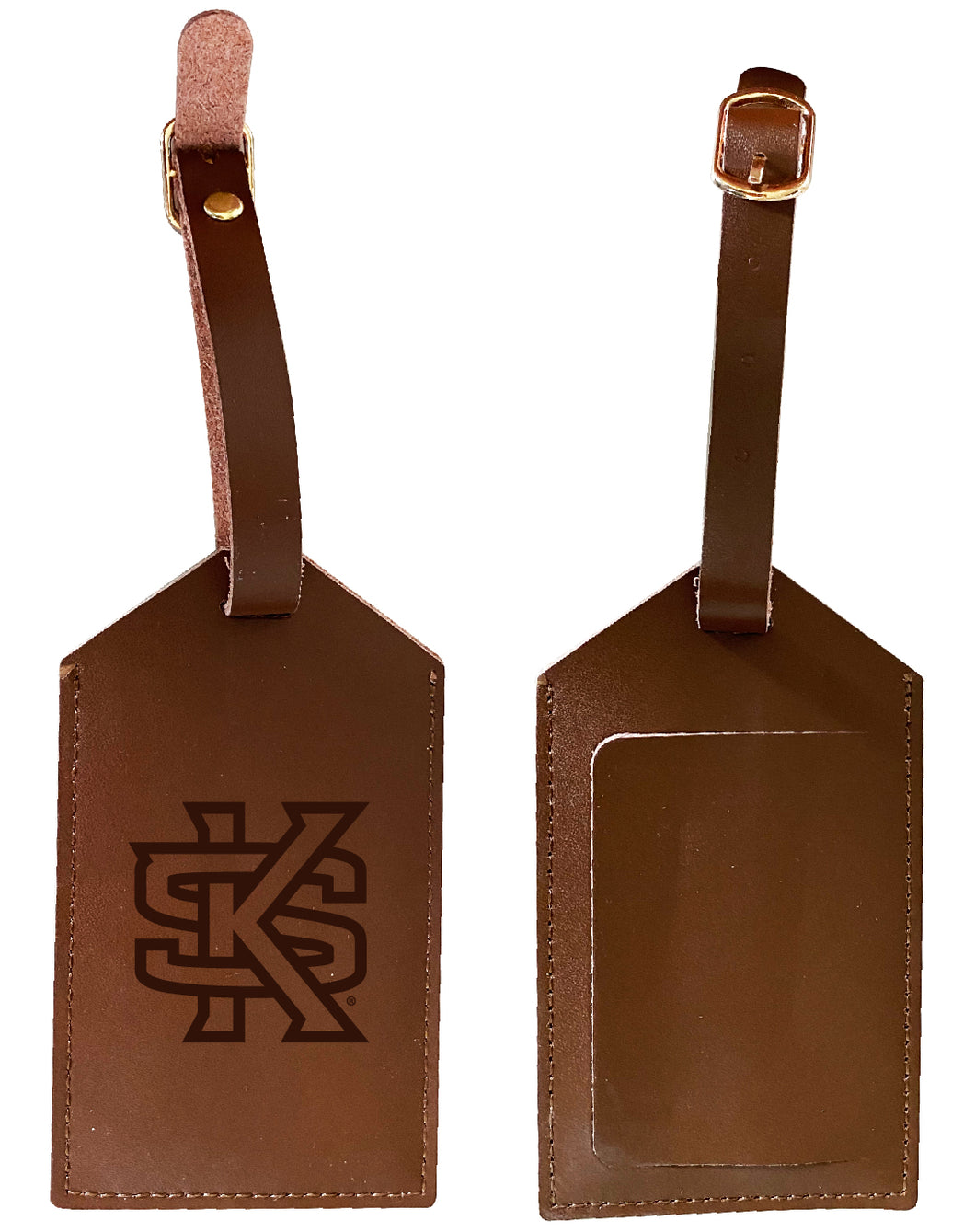 Elegant Kennesaw State University NCAA Leather Luggage Tag with Engraved Logo