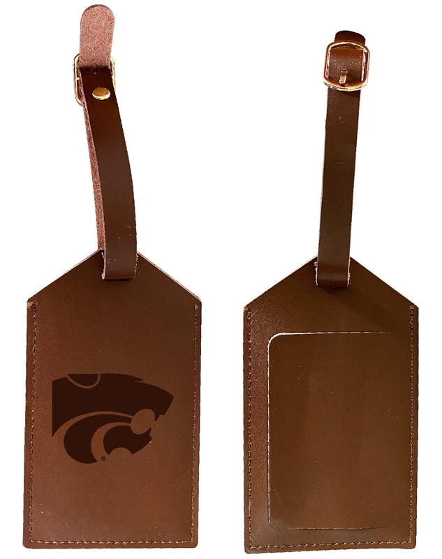 Elegant Kansas State Wildcats NCAA Leather Luggage Tag with Engraved Logo