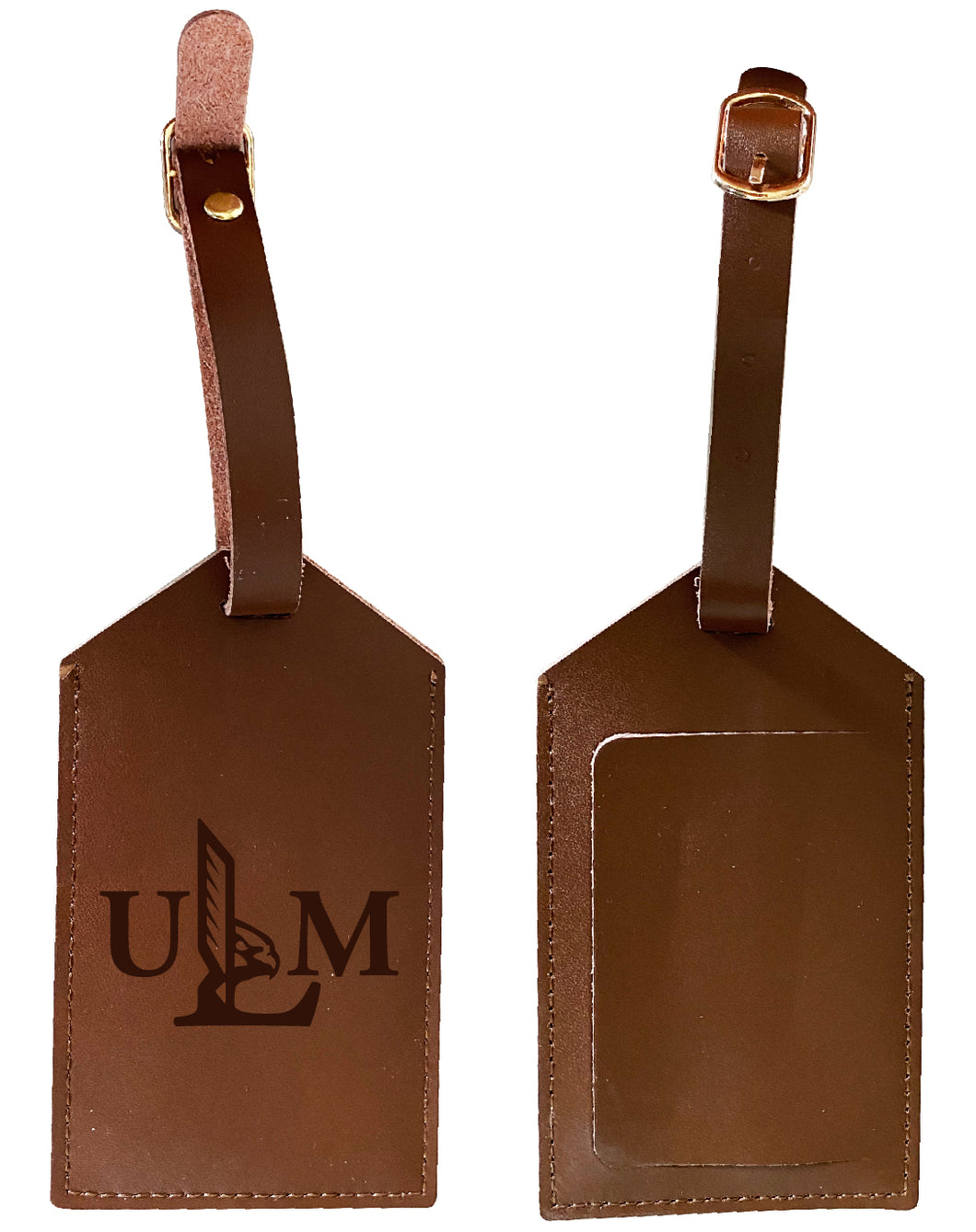 Elegant University of Louisiana Monroe NCAA Leather Luggage Tag with Engraved Logo