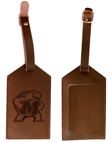 Elegant Maryland Terrapins NCAA Leather Luggage Tag with Engraved Logo