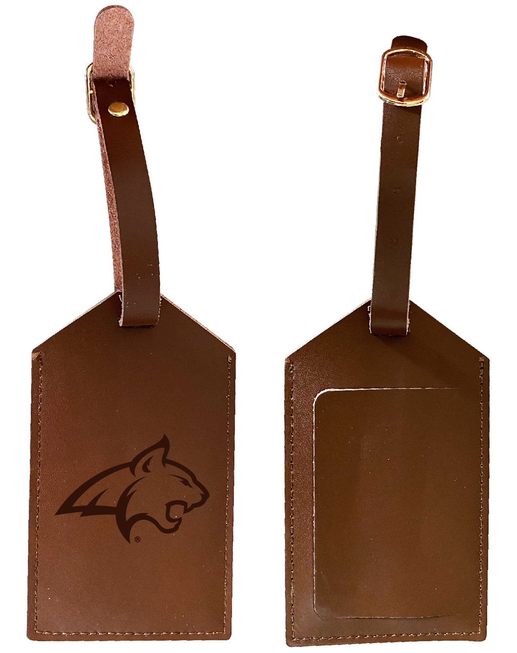 Elegant Montana State Bobcats NCAA Leather Luggage Tag with Engraved Logo