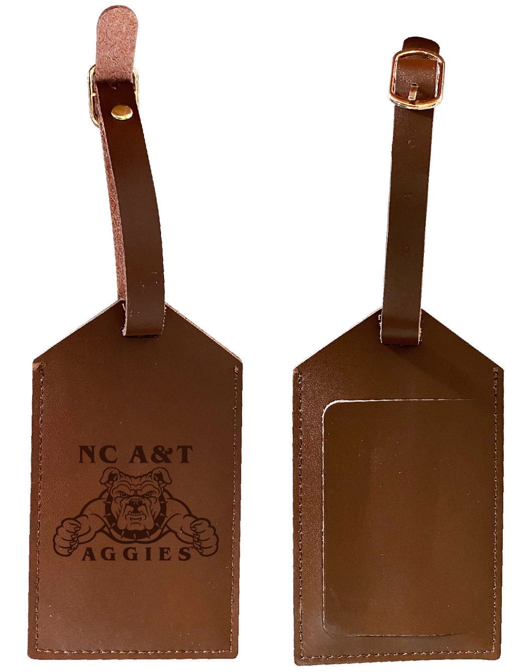 North Carolina A&T State Aggies Leather Luggage Tag Engraved