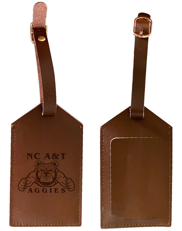 Elegant North Carolina A&T State Aggies NCAA Leather Luggage Tag with Engraved Logo