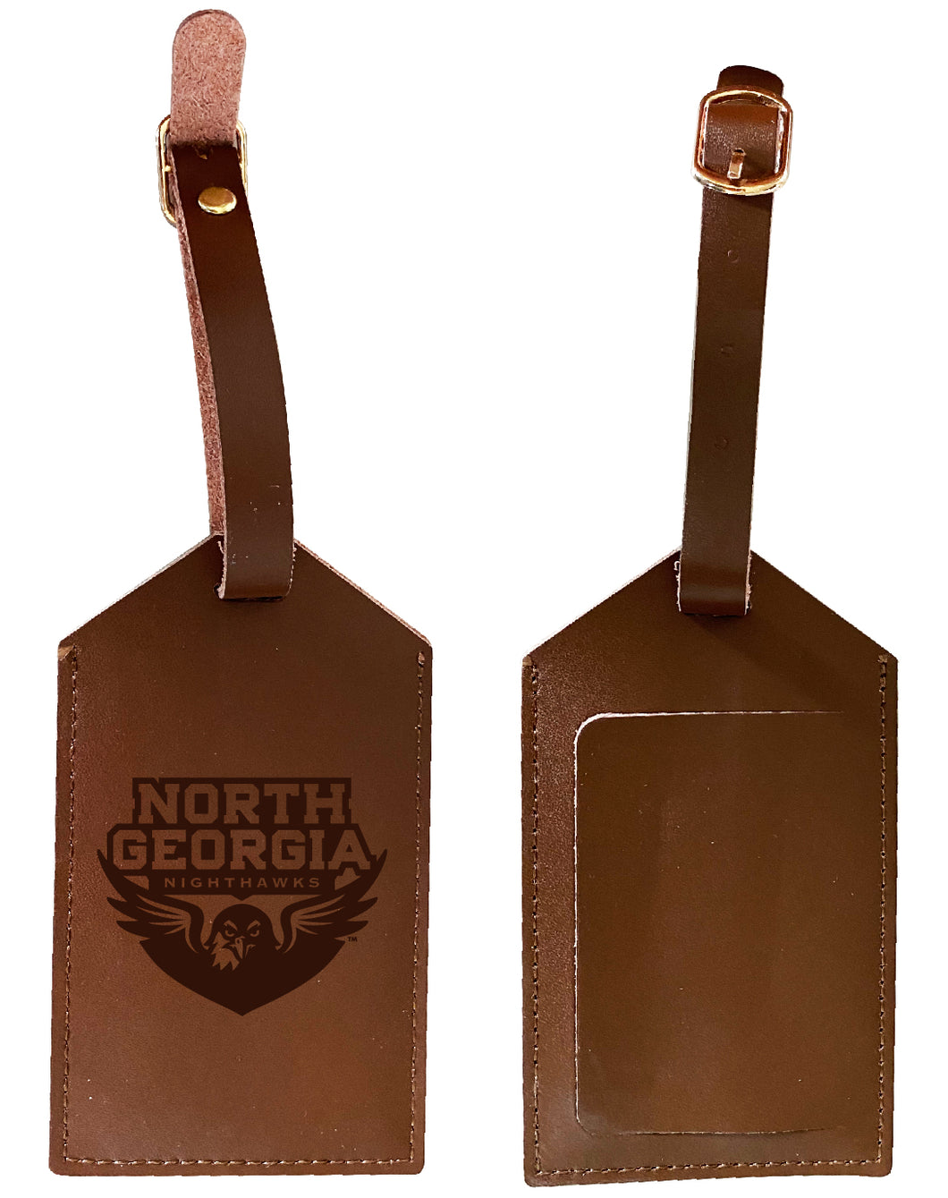 Elegant North Georgia Nighhawks NCAA Leather Luggage Tag with Engraved Logo