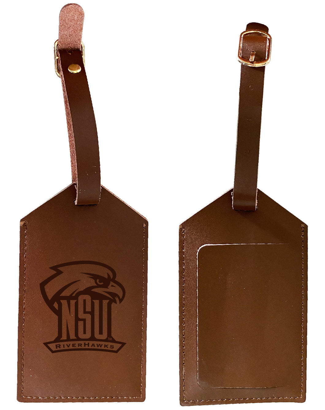 Elegant Northeastern State University Riverhawks NCAA Leather Luggage Tag with Engraved Logo