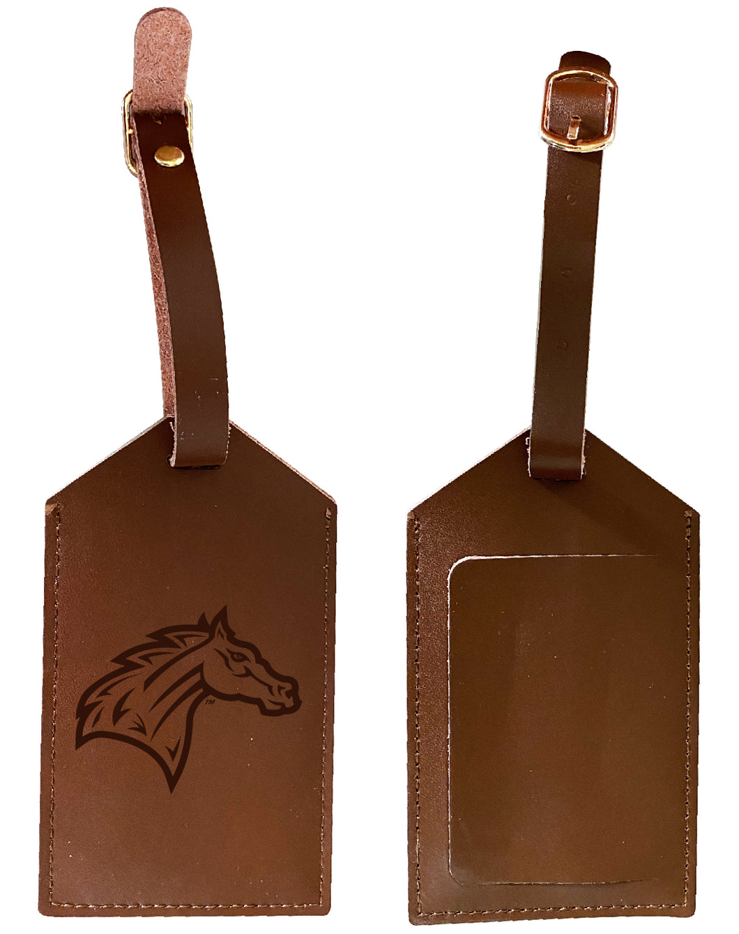Elegant Rider University Broncs NCAA Leather Luggage Tag with Engraved Logo