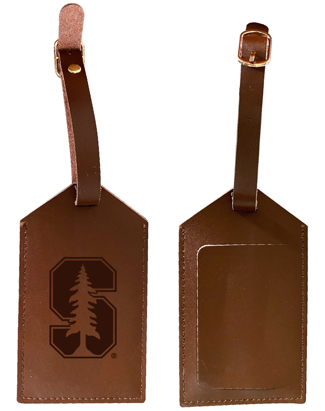 Elegant Stanford University NCAA Leather Luggage Tag with Engraved Logo