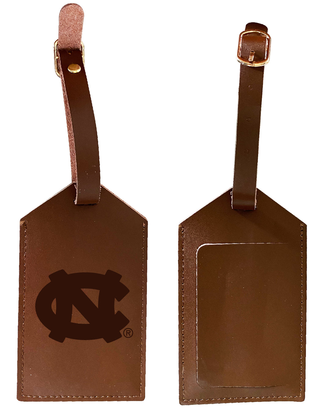 Elegant UNC Tar Heels NCAA Leather Luggage Tag with Engraved Logo