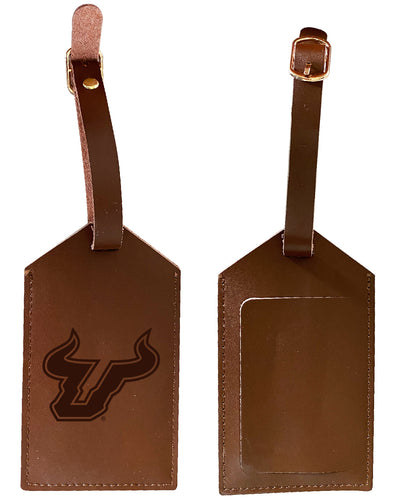 Elegant South Florida Bulls NCAA Leather Luggage Tag with Engraved Logo