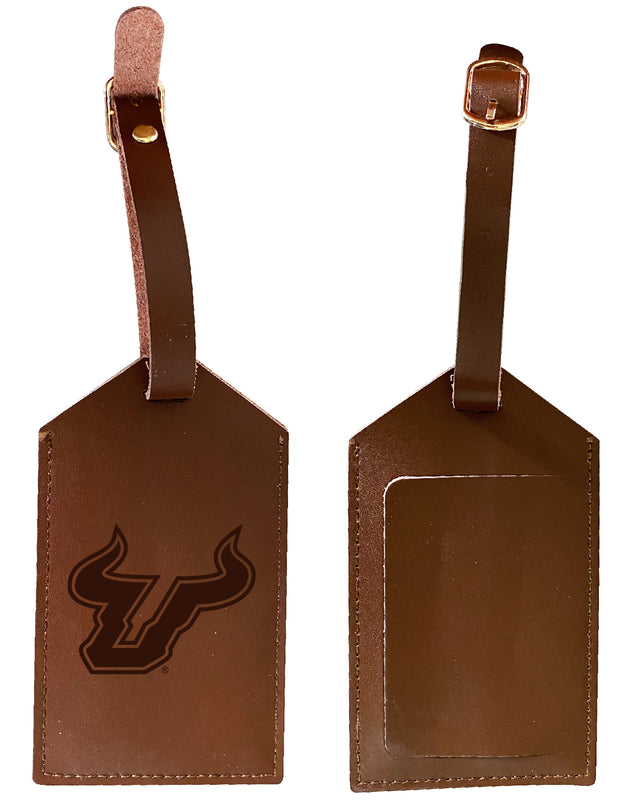 Elegant South Florida Bulls NCAA Leather Luggage Tag with Engraved Logo