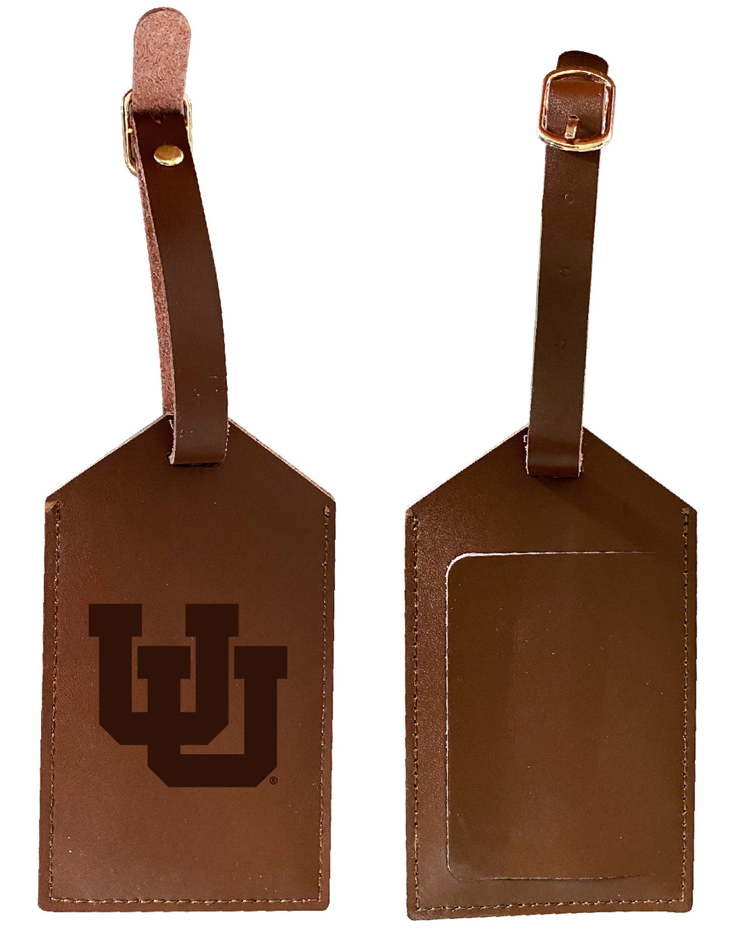 Elegant Utah Utes NCAA Leather Luggage Tag with Engraved Logo