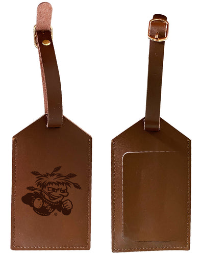 Elegant Wichita State Shockers NCAA Leather Luggage Tag with Engraved Logo