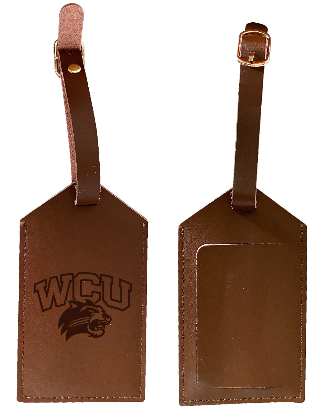 Elegant Western Carolina University NCAA Leather Luggage Tag with Engraved Logo