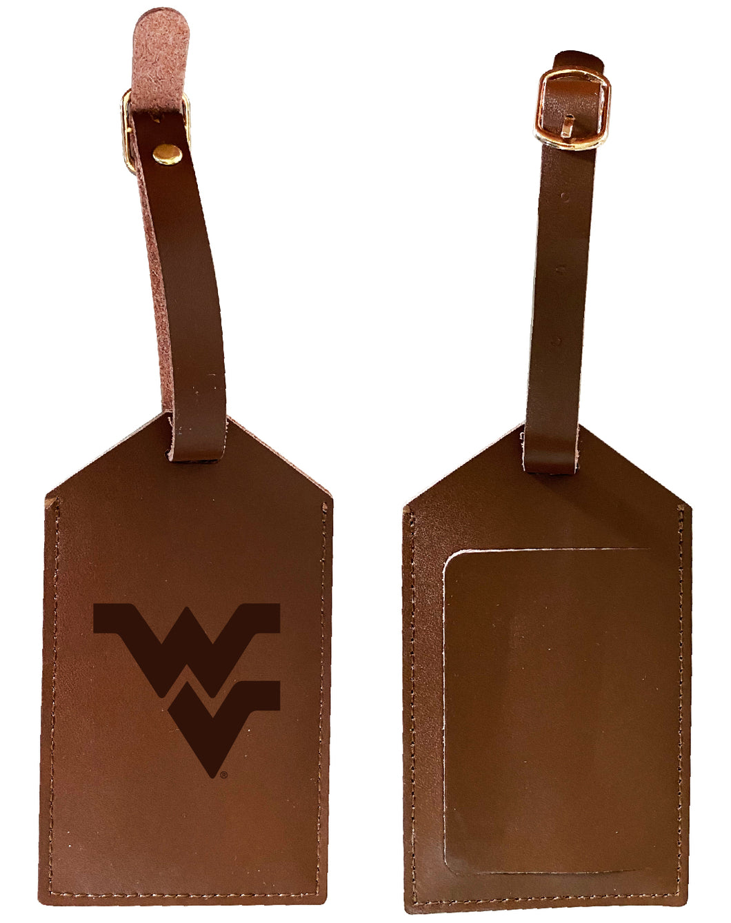 Elegant West Virginia Mountaineers NCAA Leather Luggage Tag with Engraved Logo