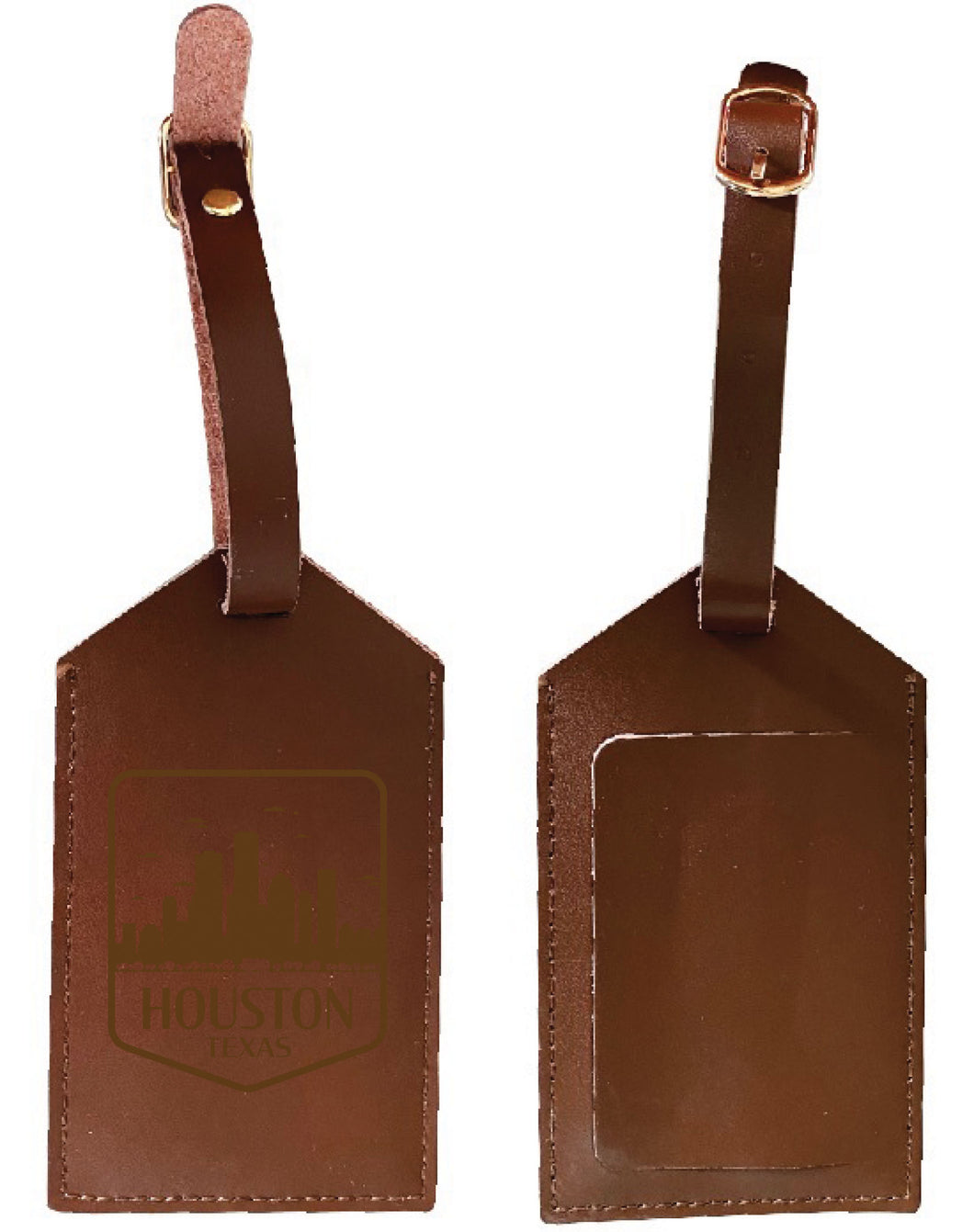 Houston Texas Souvenir Leather Luggage Tag