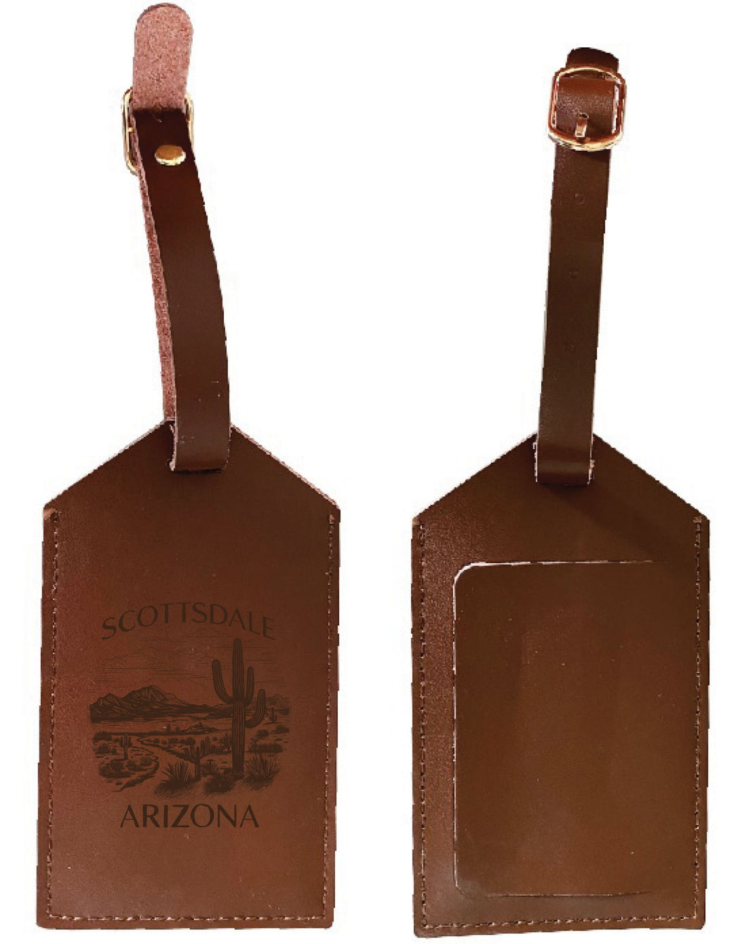 Scottsdale Arizona Souvenir Leather Luggage Tag