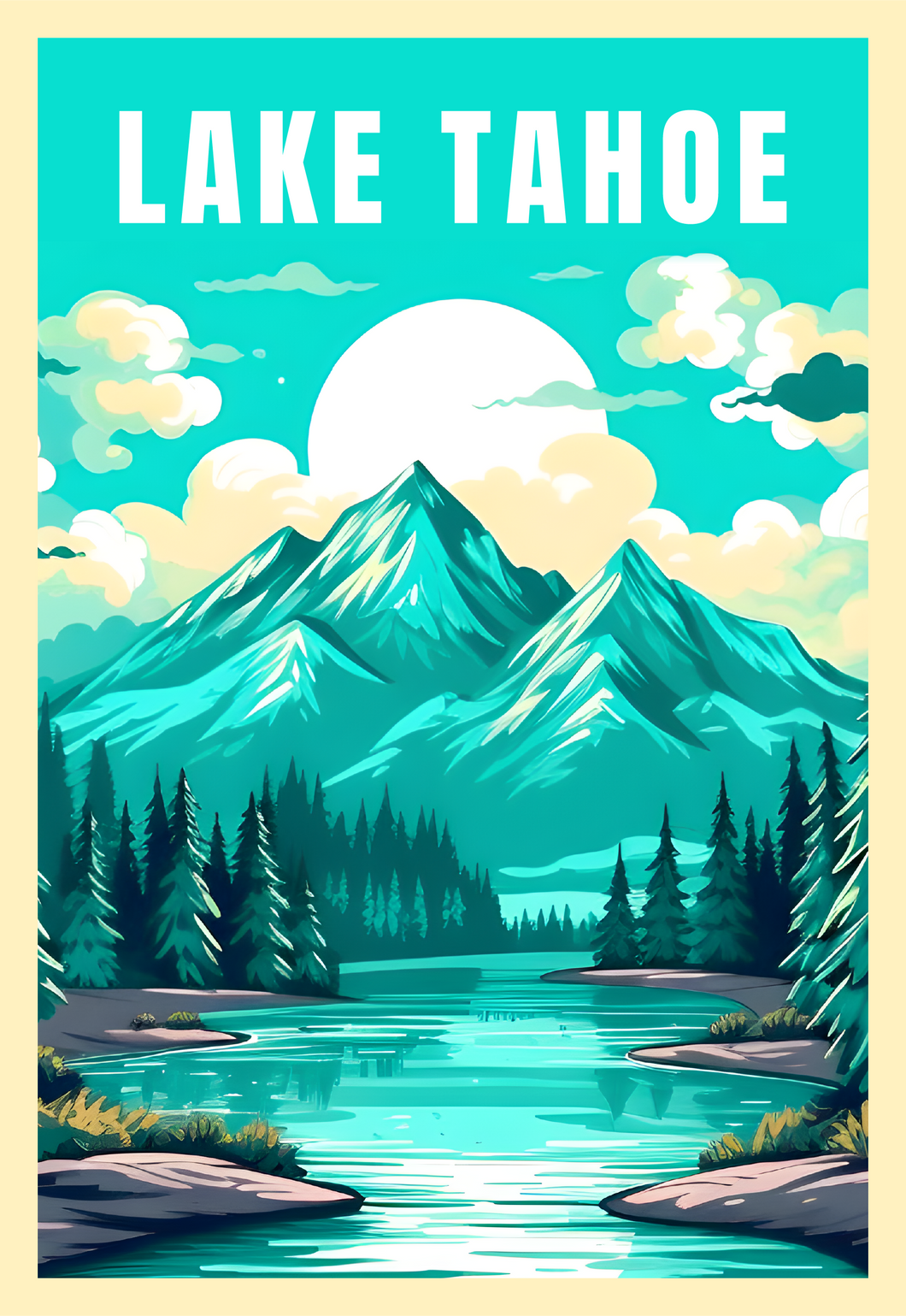 Exclusive Lake Tahoe California Collectible - Vintage Travel Poster Art