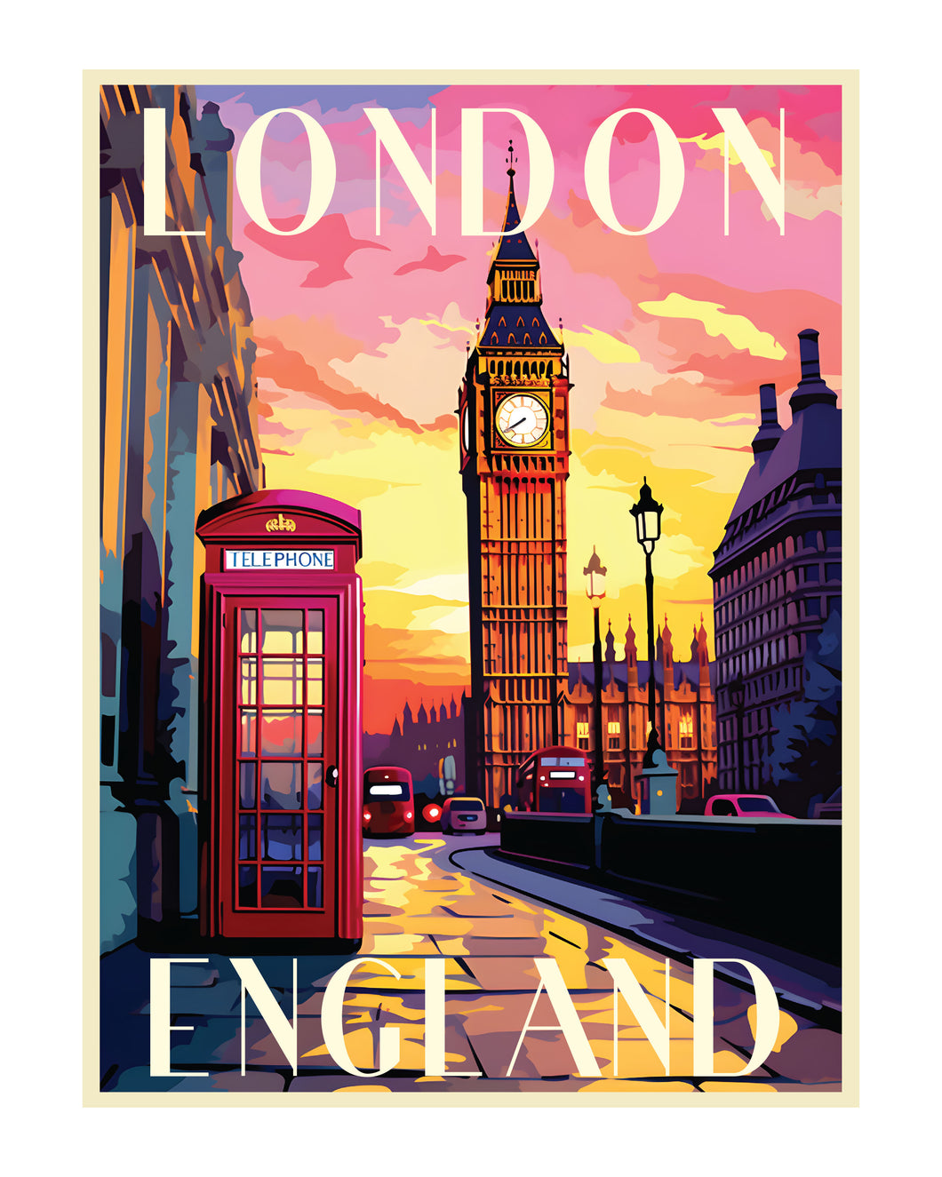 Exclusive London United Kingdom Collectible - Vintage Travel Poster Art